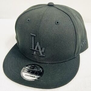 New Era Los Angeles Dodgers Blackout 9FIFTY Snapback Hat Cap Adjustable MLB